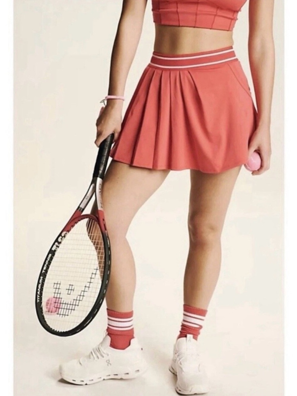 NWT Free People Movement Round Robin Cayenne Red Tennis Skirt